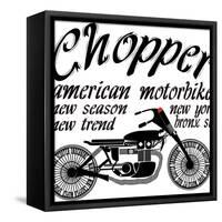 Vintage Motorcycle T-Shirt Graphic-emeget-Framed Stretched Canvas