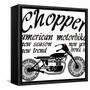 Vintage Motorcycle T-Shirt Graphic-emeget-Framed Stretched Canvas