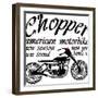 Vintage Motorcycle T-Shirt Graphic-emeget-Framed Premium Giclee Print