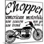 Vintage Motorcycle T-Shirt Graphic-emeget-Mounted Premium Giclee Print