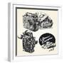 Vintage Movie Cameras-Original Hand Drawn Collection-canicula-Framed Art Print