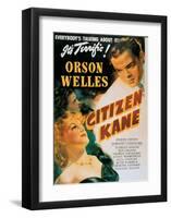 Vintage Movie Poster - Orson Welles in Citizen Kane-null-Framed Art Print