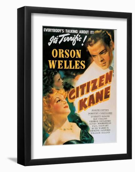 Vintage Movie Poster - Orson Welles in Citizen Kane-null-Framed Art Print