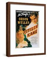 Vintage Movie Poster - Orson Welles in Citizen Kane-null-Framed Art Print