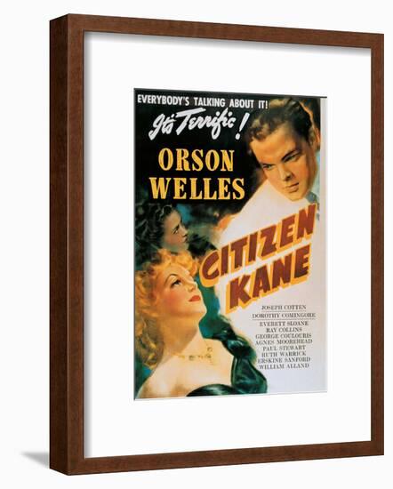 Vintage Movie Poster - Orson Welles in Citizen Kane-null-Framed Art Print