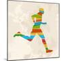 Vintage Multicolor Running Man-cienpies-Mounted Art Print