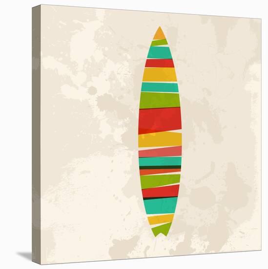 Vintage Multicolor Surfboard-cienpies-Stretched Canvas