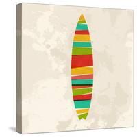 Vintage Multicolor Surfboard-cienpies-Stretched Canvas