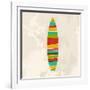 Vintage Multicolor Surfboard-cienpies-Framed Art Print