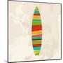 Vintage Multicolor Surfboard-cienpies-Mounted Art Print