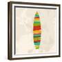 Vintage Multicolor Surfboard-cienpies-Framed Premium Giclee Print