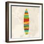 Vintage Multicolor Surfboard-cienpies-Framed Art Print