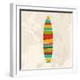 Vintage Multicolor Surfboard-cienpies-Framed Art Print