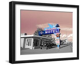 Vintage Neon Motel Sign in America-Salvatore Elia-Framed Premium Photographic Print