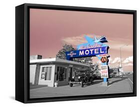 Vintage Neon Motel Sign in America-Salvatore Elia-Framed Stretched Canvas