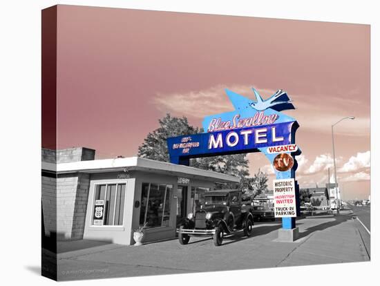 Vintage Neon Motel Sign in America-Salvatore Elia-Stretched Canvas