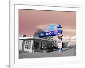 Vintage Neon Motel Sign in America-Salvatore Elia-Framed Photographic Print