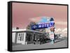 Vintage Neon Motel Sign in America-Salvatore Elia-Framed Stretched Canvas