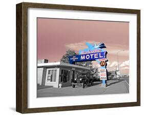 Vintage Neon Motel Sign in America-Salvatore Elia-Framed Photographic Print