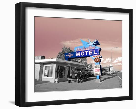 Vintage Neon Motel Sign in America-Salvatore Elia-Framed Photographic Print