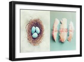 Vintage Nest of Feathers-Vicki Dvorak-Framed Premium Giclee Print