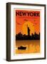 Vintage New York Poster-Kursat Unsal-Framed Art Print