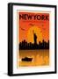 Vintage New York Poster-Kursat Unsal-Framed Art Print