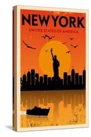 Vintage New York Poster-Kursat Unsal-Stretched Canvas