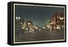 Vintage Night Scene, Las Vegas, Nevada-null-Framed Stretched Canvas