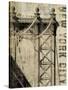 Vintage NY Manhattan Bridge-Michael Mullan-Stretched Canvas