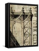 Vintage NY Manhattan Bridge-Michael Mullan-Framed Stretched Canvas