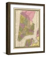 Vintage NYC Map-N. Harbick-Framed Art Print