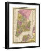 Vintage NYC Map-N. Harbick-Framed Art Print