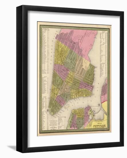 Vintage NYC Map-N. Harbick-Framed Art Print