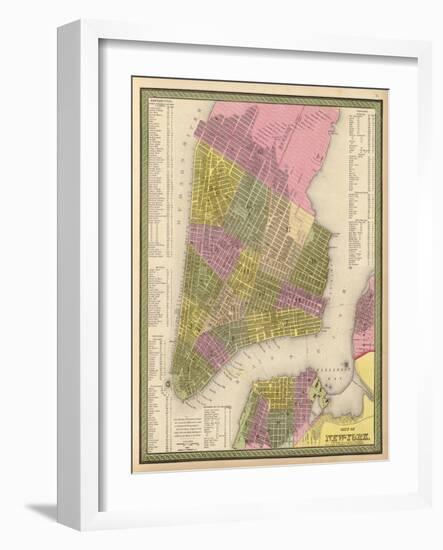 Vintage NYC Map-N. Harbick-Framed Art Print