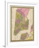 Vintage NYC Map-N. Harbick-Framed Art Print