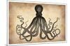 Vintage Octopus-NaxArt-Mounted Art Print