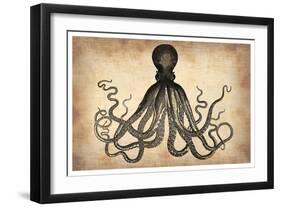 Vintage Octopus-NaxArt-Framed Art Print