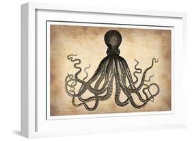 Vintage Octopus-NaxArt-Framed Art Print