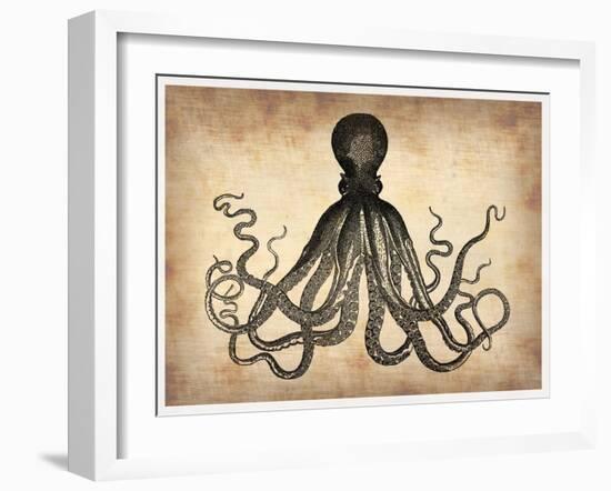 Vintage Octopus-NaxArt-Framed Art Print