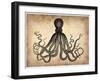 Vintage Octopus-NaxArt-Framed Art Print