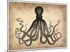 Vintage Octopus-NaxArt-Mounted Art Print