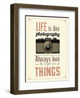 Vintage Old Camera Typographical Poster-Melindula-Framed Art Print