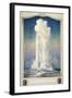 Vintage Old Faithful-null-Framed Art Print