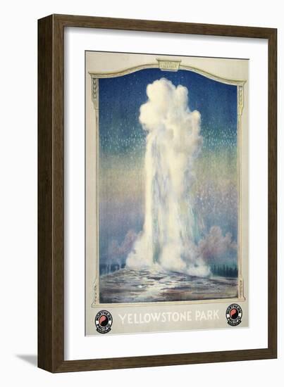 Vintage Old Faithful-null-Framed Art Print