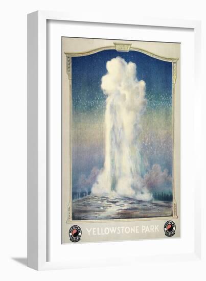 Vintage Old Faithful-null-Framed Art Print