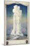 Vintage Old Faithful-null-Mounted Art Print