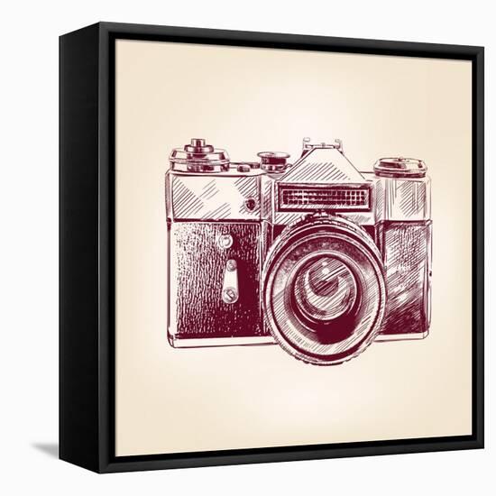 Vintage Old Photo Camera-VladisChern-Framed Stretched Canvas