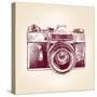 Vintage Old Photo Camera-VladisChern-Stretched Canvas