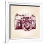 Vintage Old Photo Camera-VladisChern-Framed Art Print